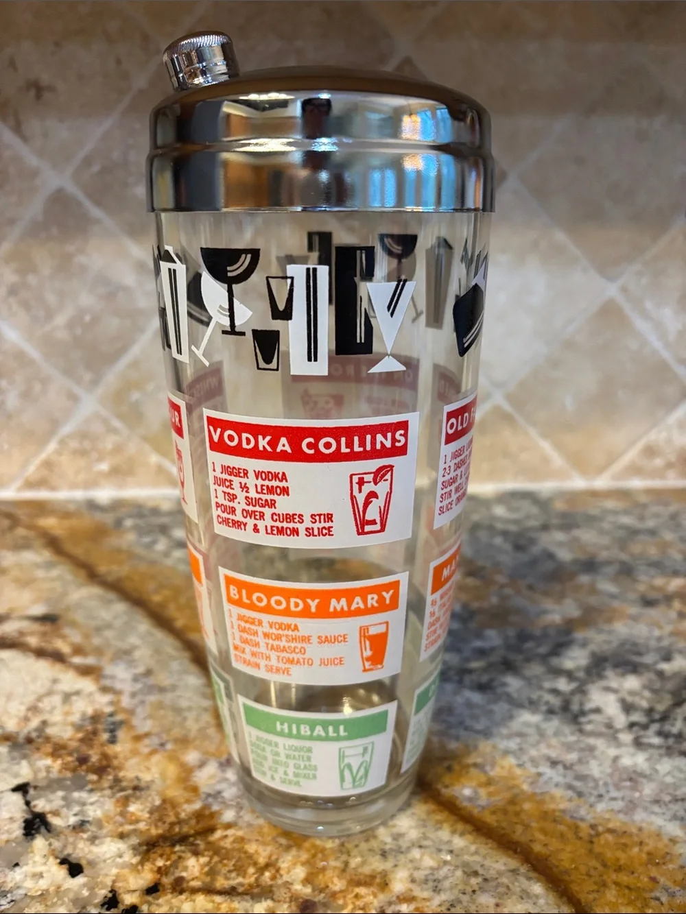 Vintage Hazel Atlas Cocktail Shaker, 1950s-1960s MCM Barware